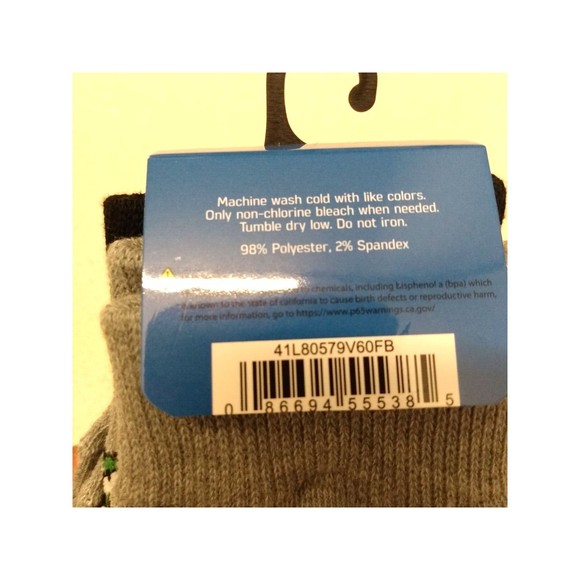 Super Mario Luigi Black Gray Crew Novelty Gamer Socks Shoe Size 6.5-12 2 Pair - Picture 5 of 5